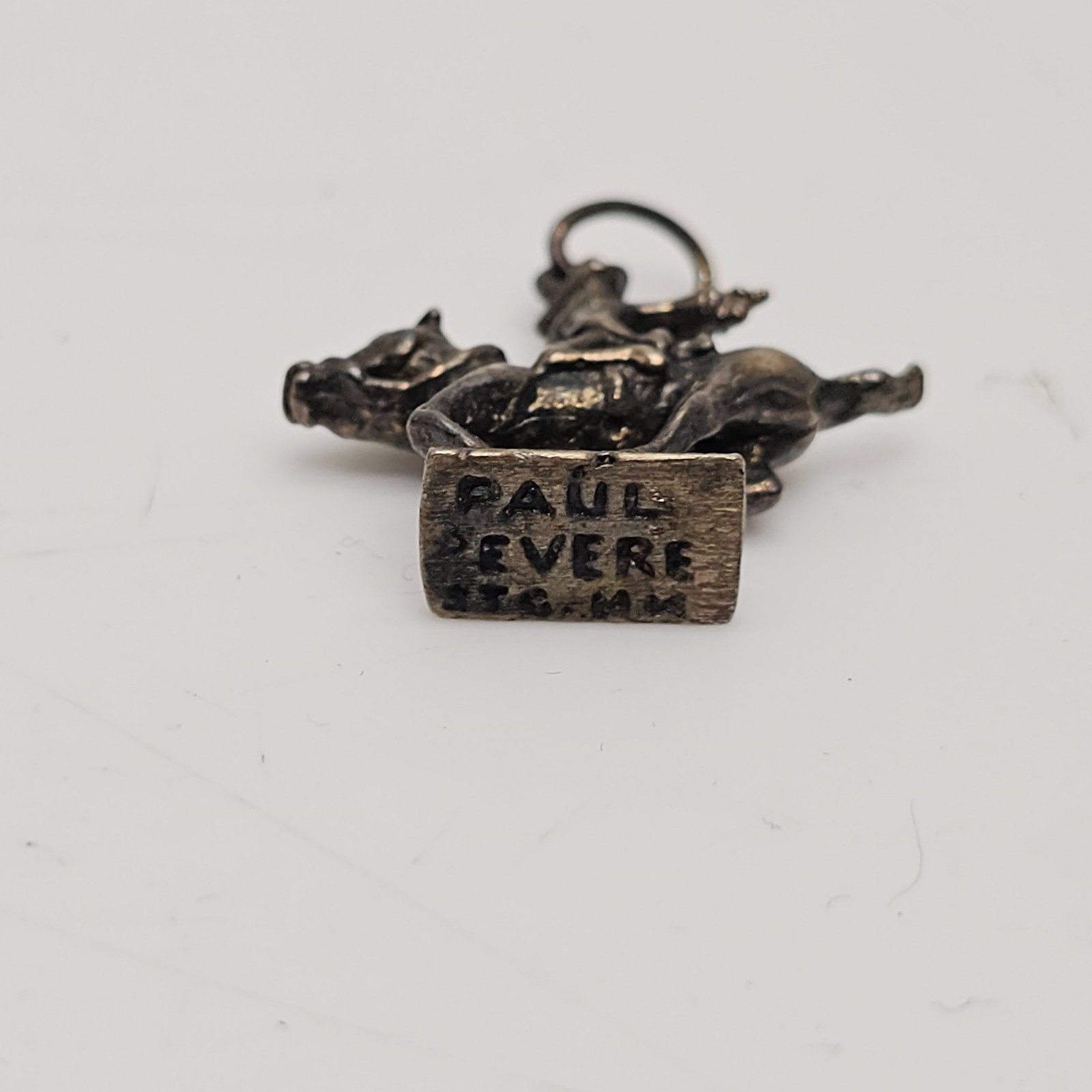 Vintage Paul Revere Ride Charm .925 Sterling Silver Horse & Rider Figural