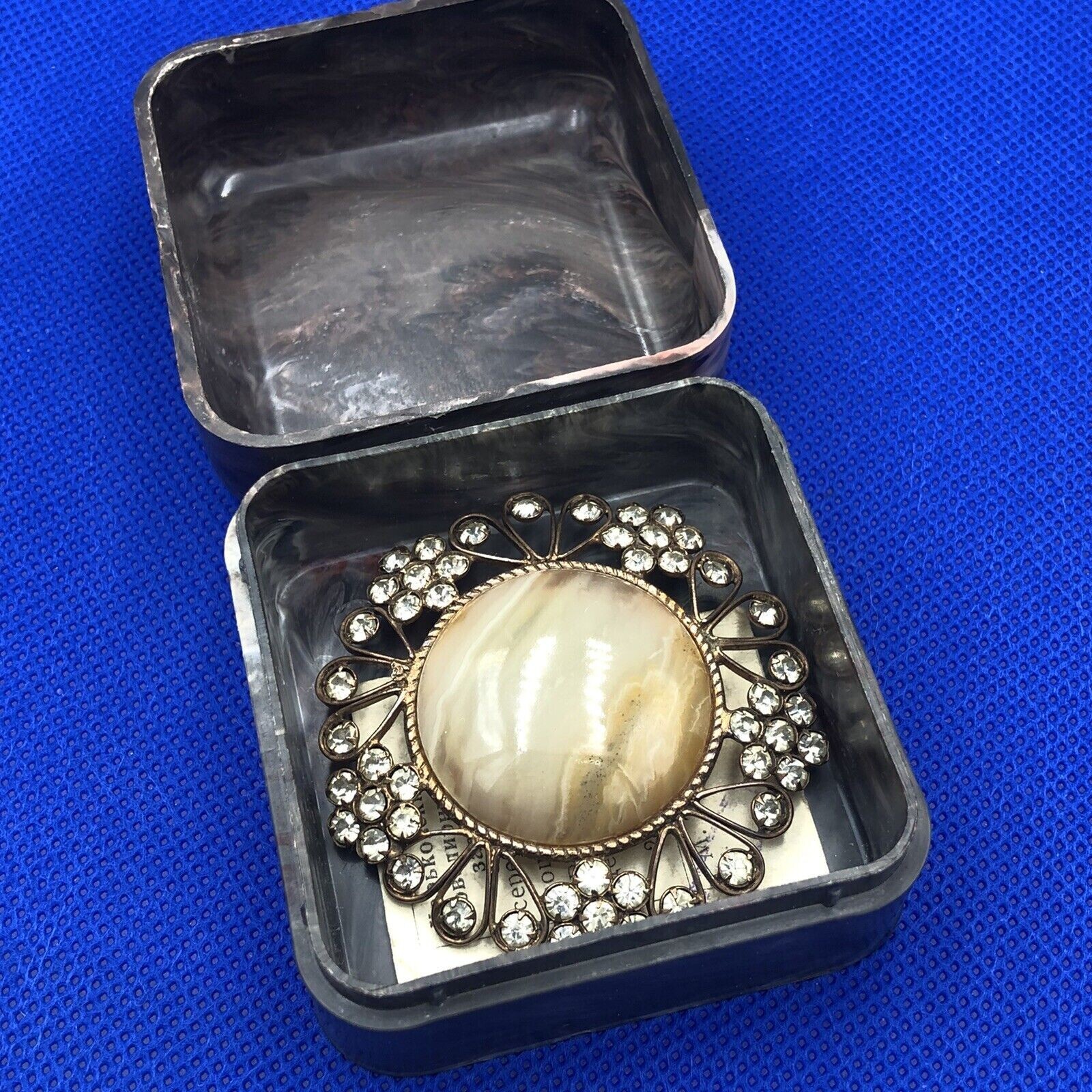 Old Clip Snowflake Brooch Agate Silver 875 Jewelry