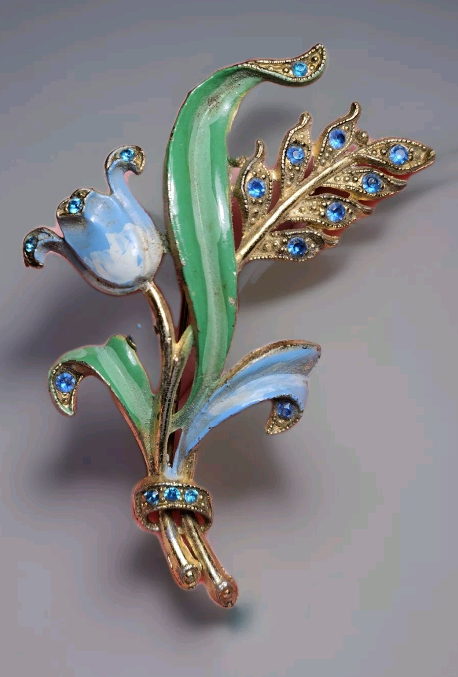 Coro ? Unsigned Floral Tulip Spray Brooch