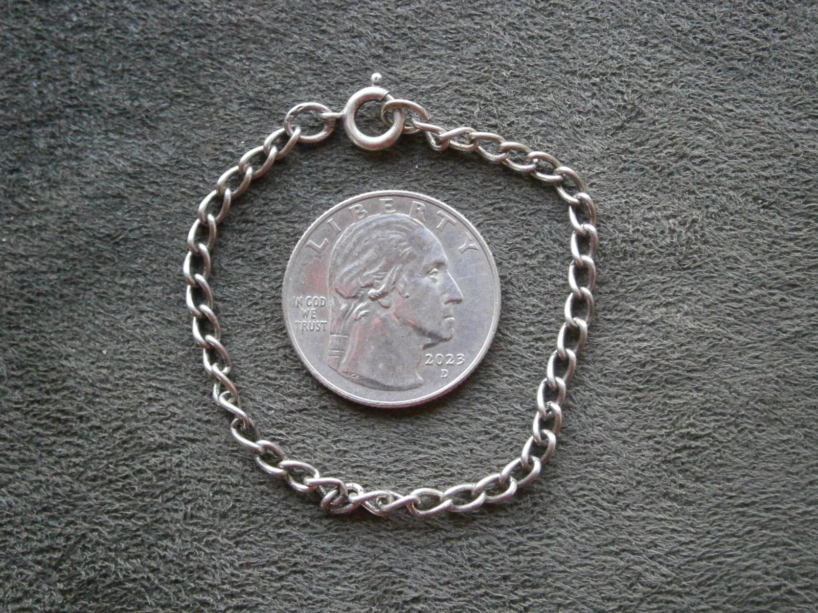 Dainty Small Wavy Link Vintage SHORT Sterling Silver Bracelet 5.25″ ~ 2.7g