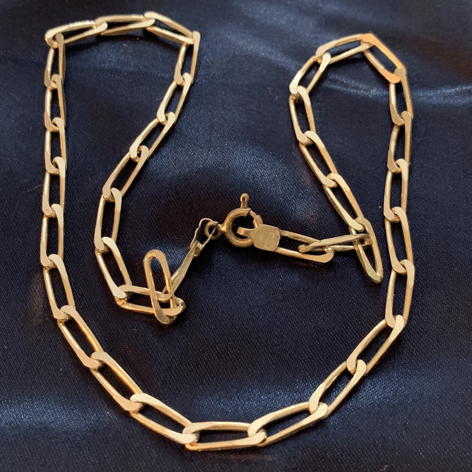 VTG 925 STERLING SILVER OVAL INTERLOCKING CHAIN LINK NECKLACE DESIGNER STYLE