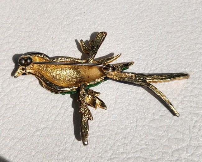 Vtg SPHINX Of England A2012- Swallowtail Bird Brooch 2 missing Rhinestones