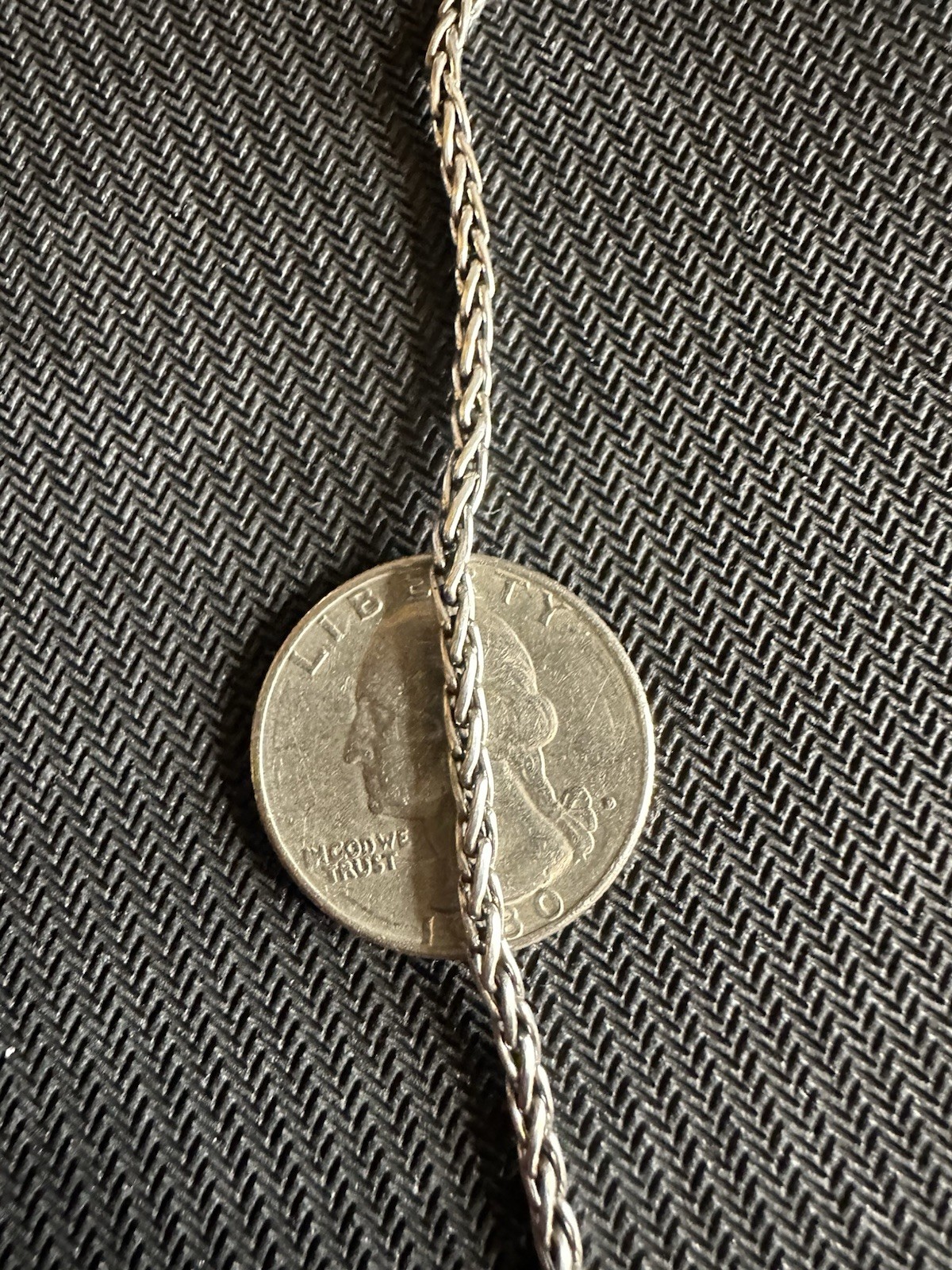 Vtg BA Suarti Sterling Silver 925 Wheat Spiga Style Chain Necklace, 18in Long