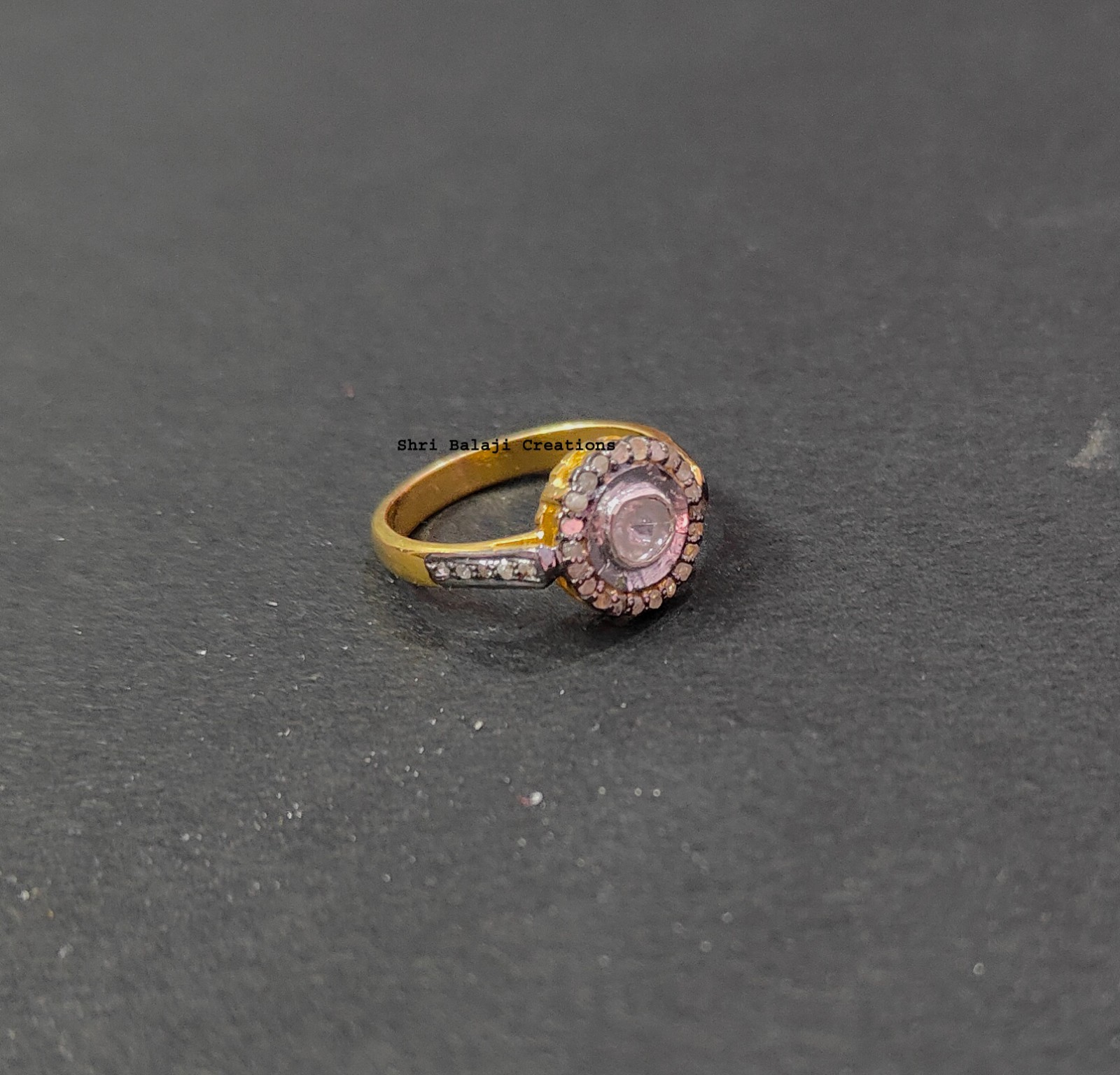 Natural Rosecut Diamond , Uncut Polki & 925 Sterling Silver Ring Jewelry