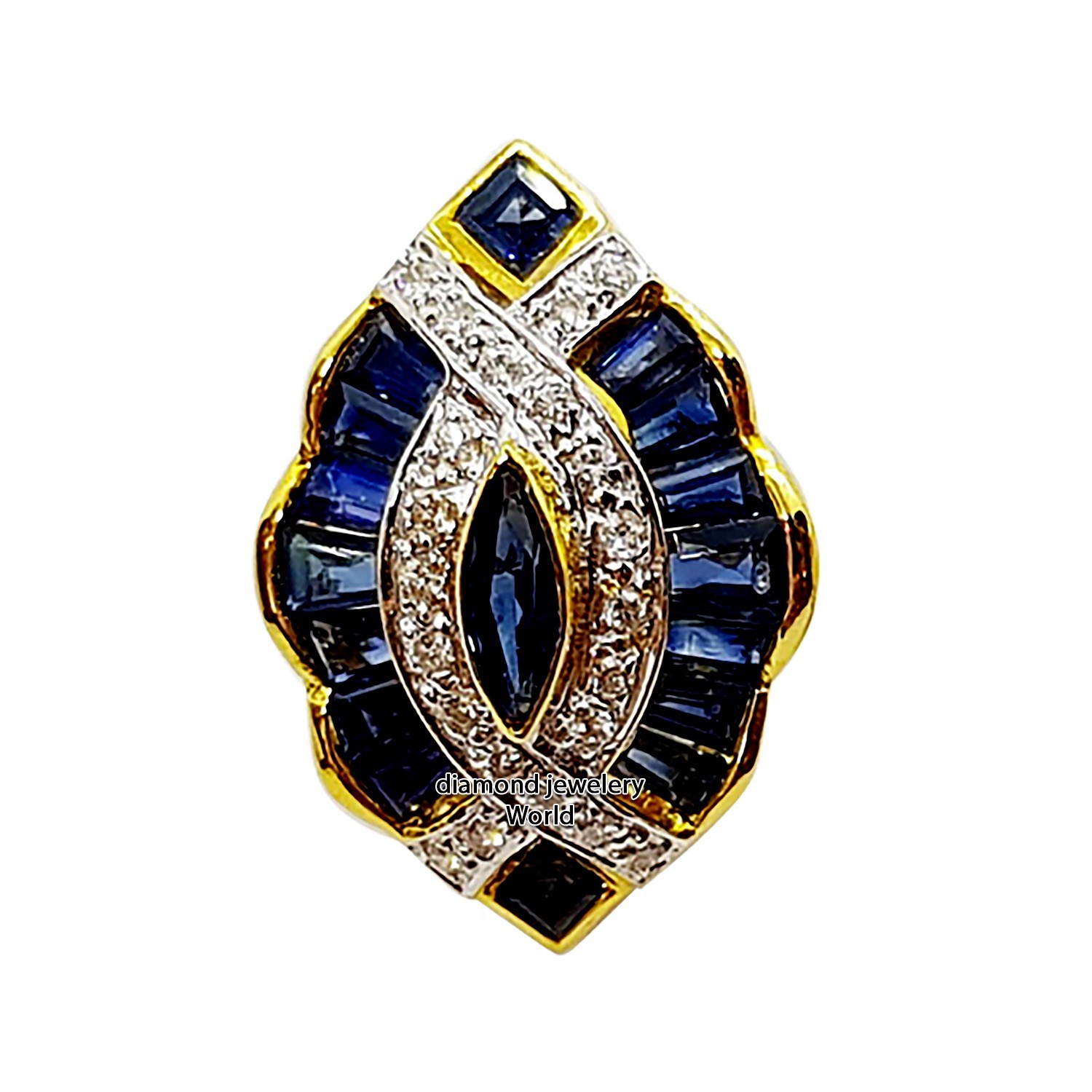 0.78ctw Rose Cut Diamond Sapphire Studded Silver Victorian Gorgeous Ring Jewelry