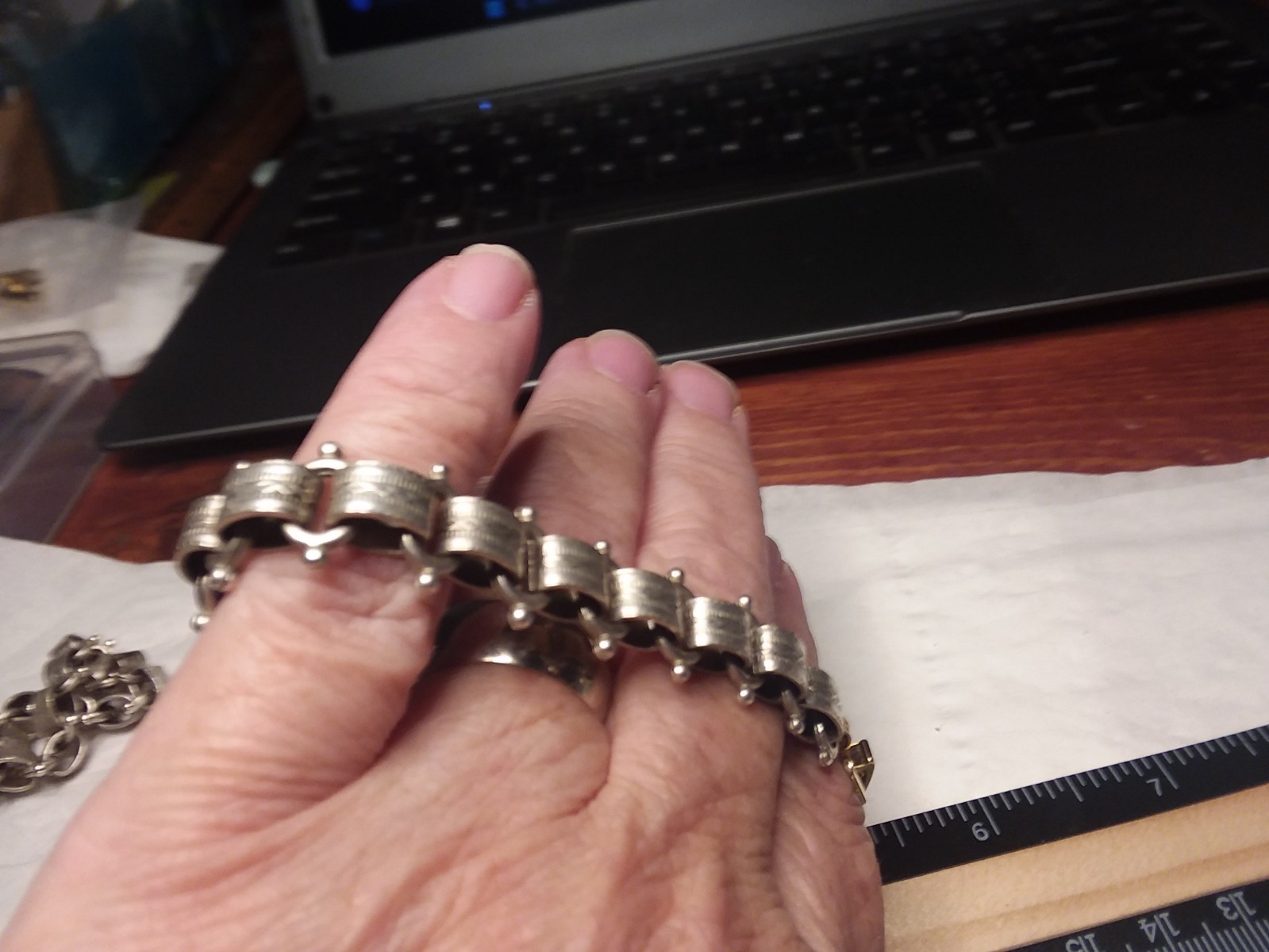 7.25″ Pewter Tone Victorian Revival Bookchain Bracelet 03-01-2026