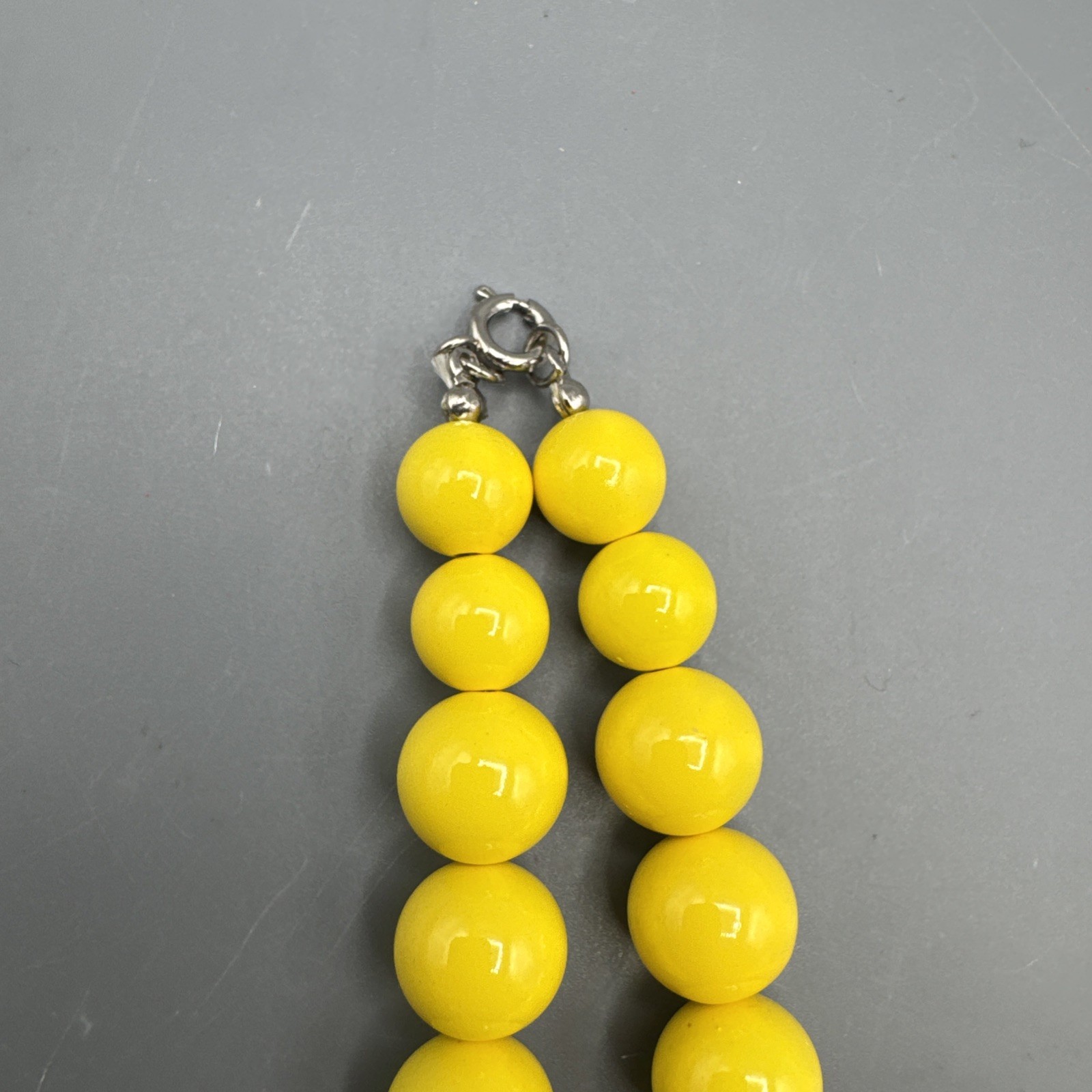 Bright Chunky Vintage Yellow Pink Beaded Statement Necklace
