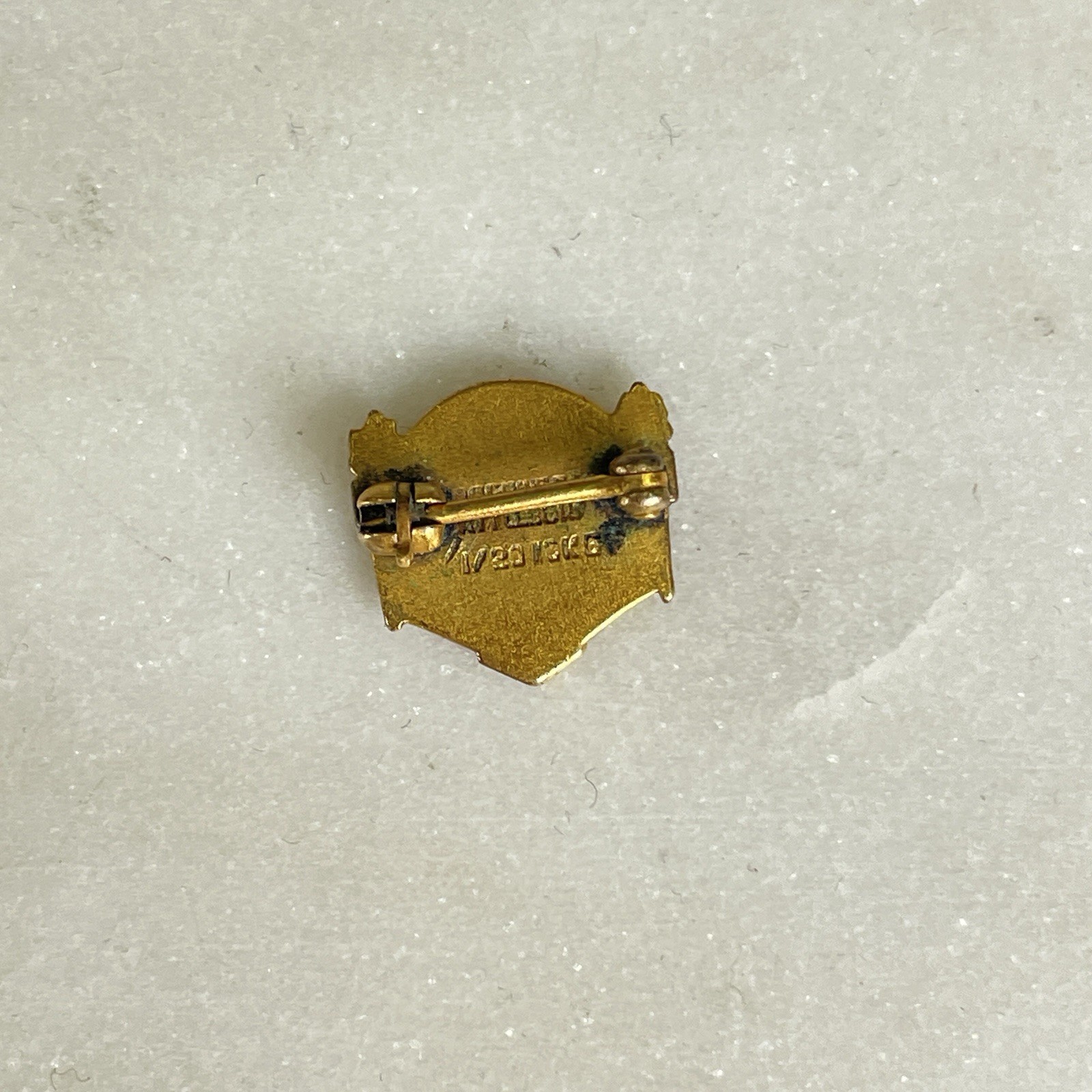 VTG 40’s Protected Home Circle S. H. Hadley Mini Gold Plated Enamel Pin Brooch