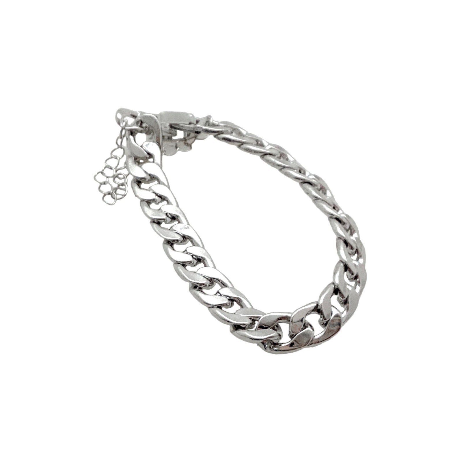 Cuban Miami Chain Bracelet S/M Silver Plated Business Casual Party Going Out