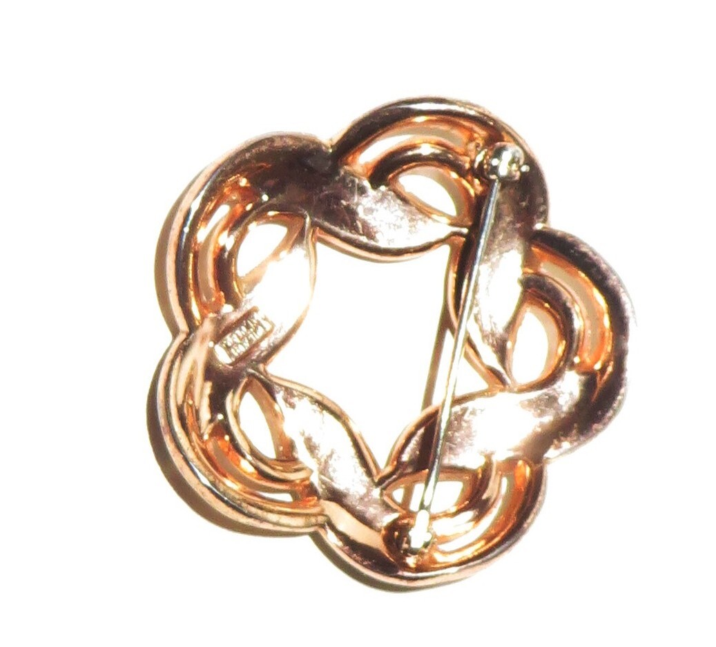 Vintage Signed TRIFARI Pat Pend Gold Tone Baguette Rhinestone Pin or Brooch