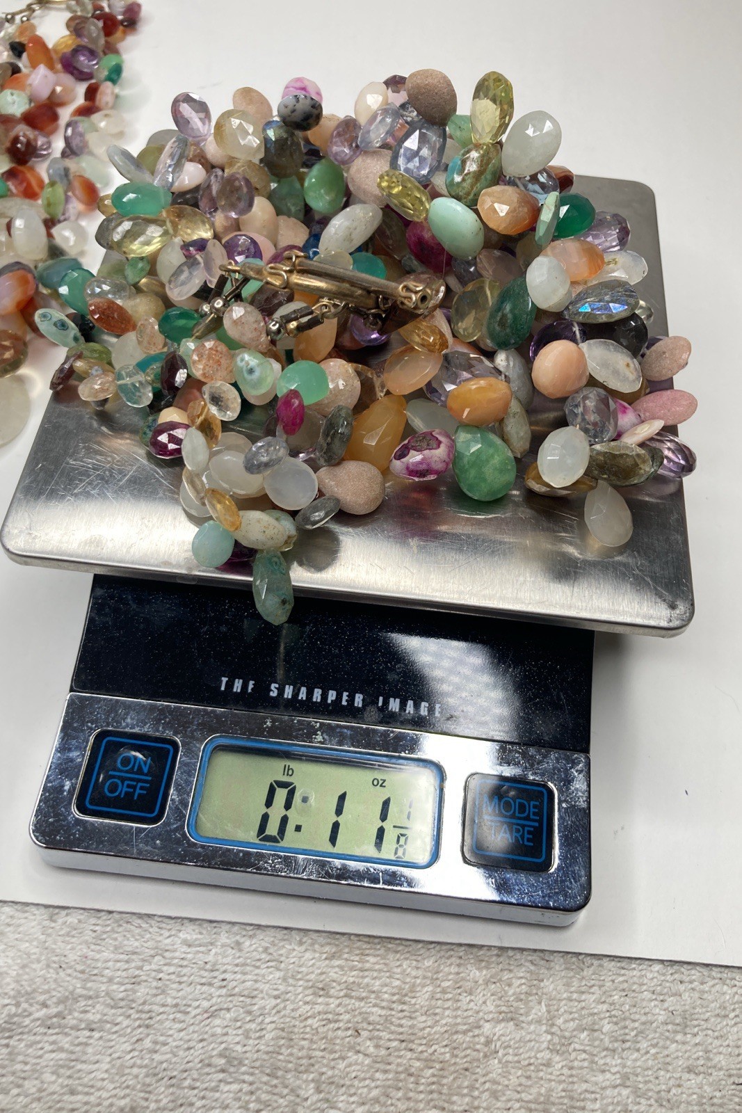 2 Multi-Colored & Multi-Strand Faceted Natural Crystal Bead Necklaces 17” & 18”