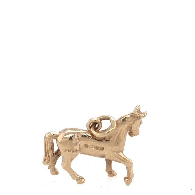 Vintage 9k Gold Horse Stallion Equestrian Charm Pendant