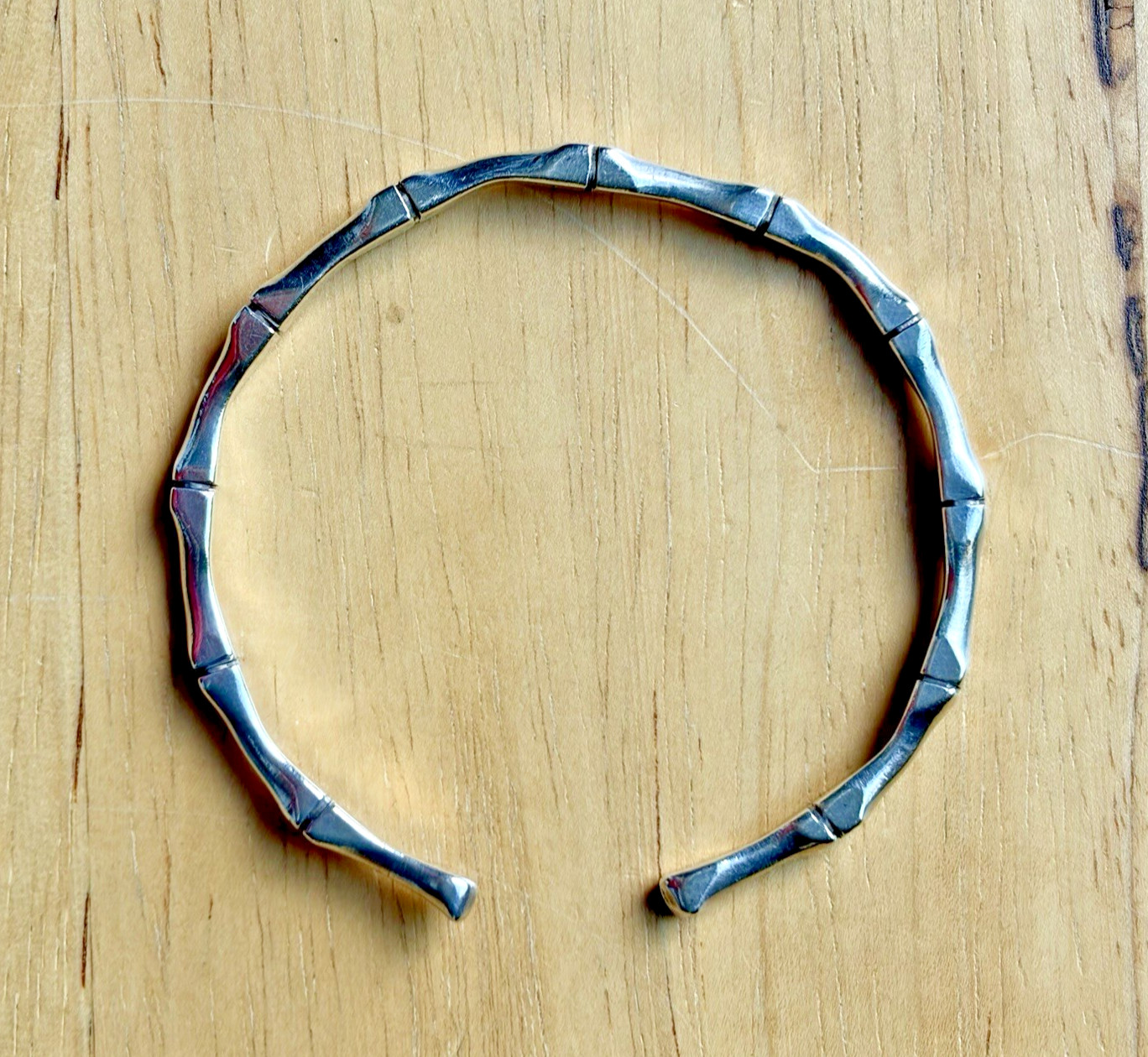 VINTAGE STERLING SILVER BAMBOO STYLE BRACELET