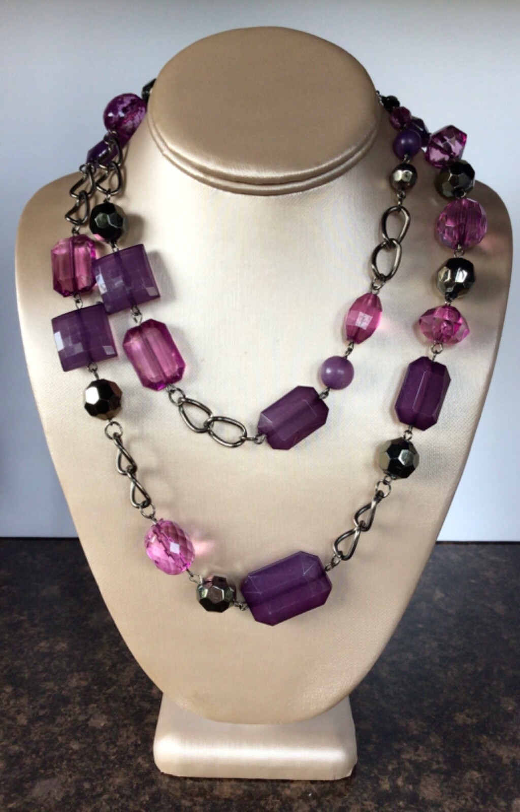 Purple Themed Jewelry Lot (11 Pieces) Silver/Gold tone Rhinestone Beads Enamel