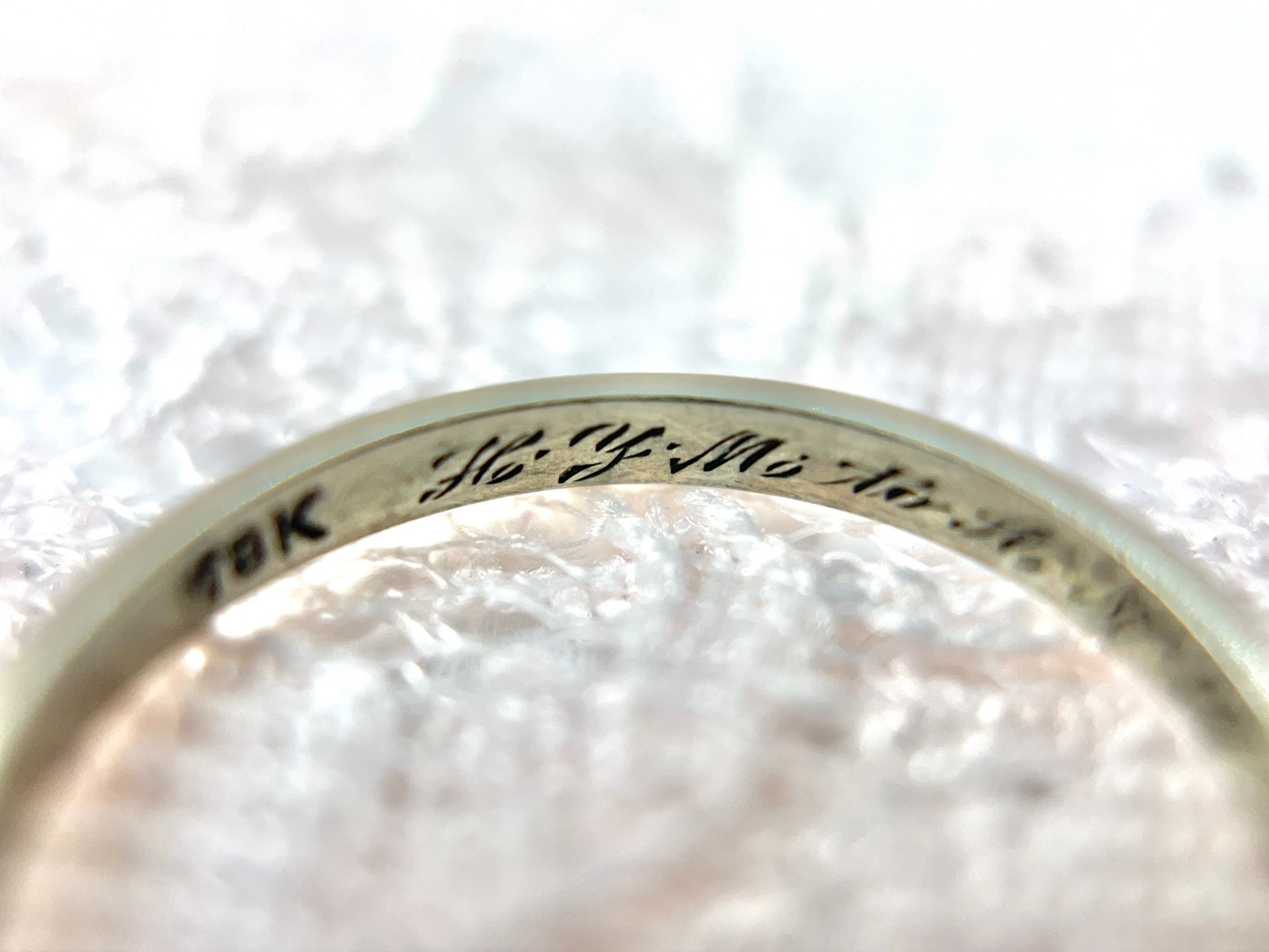 Art Deco Floral Eternity Ring, H.Y.M. to A.N.W 3/11/34, Size 5.75