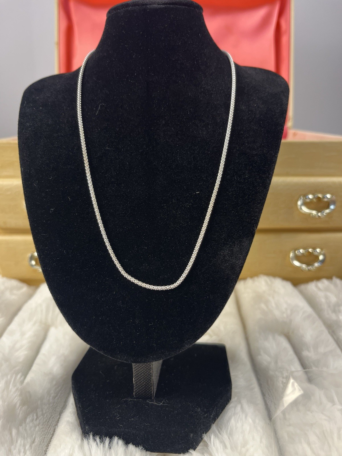 Vintage Sterling Silver 925 Popcorn Chain 16”