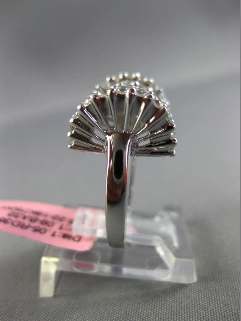 ESTATE 2.14CT ROUND & BAGUTTE DIAMOND 18KT WHITE GOLD 3D BOW FUN RING F/G VVS VS