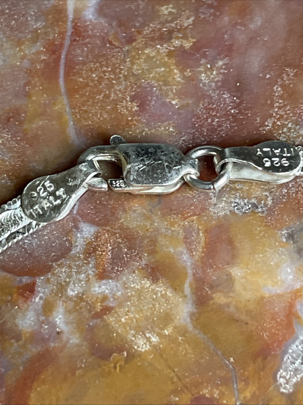 Vintage Italy Sterling Silver Textured Bracelet 7.25”