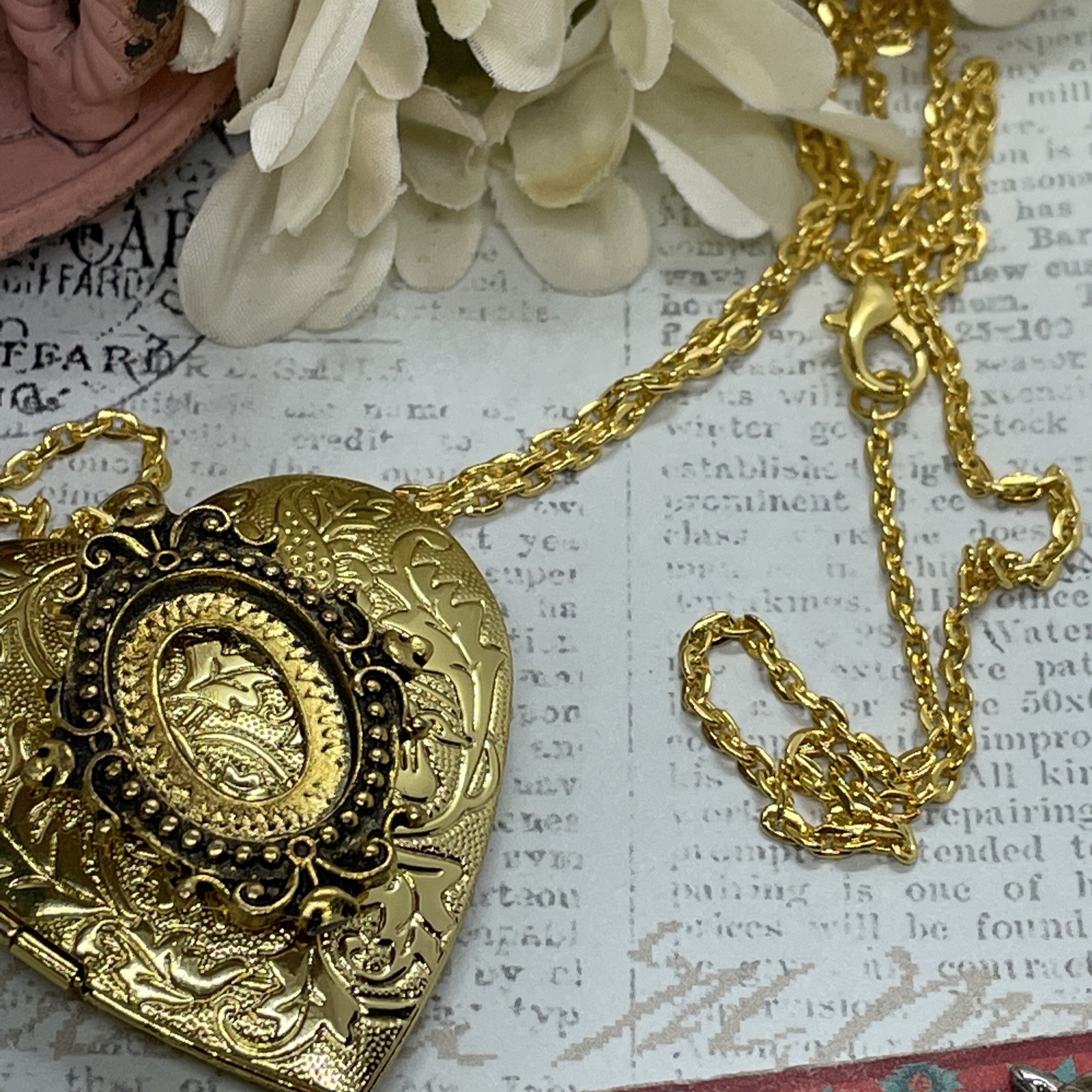 Gold Heart Locket Photo Harlequin Opal New Birthday Anniversary Wedding Necklace