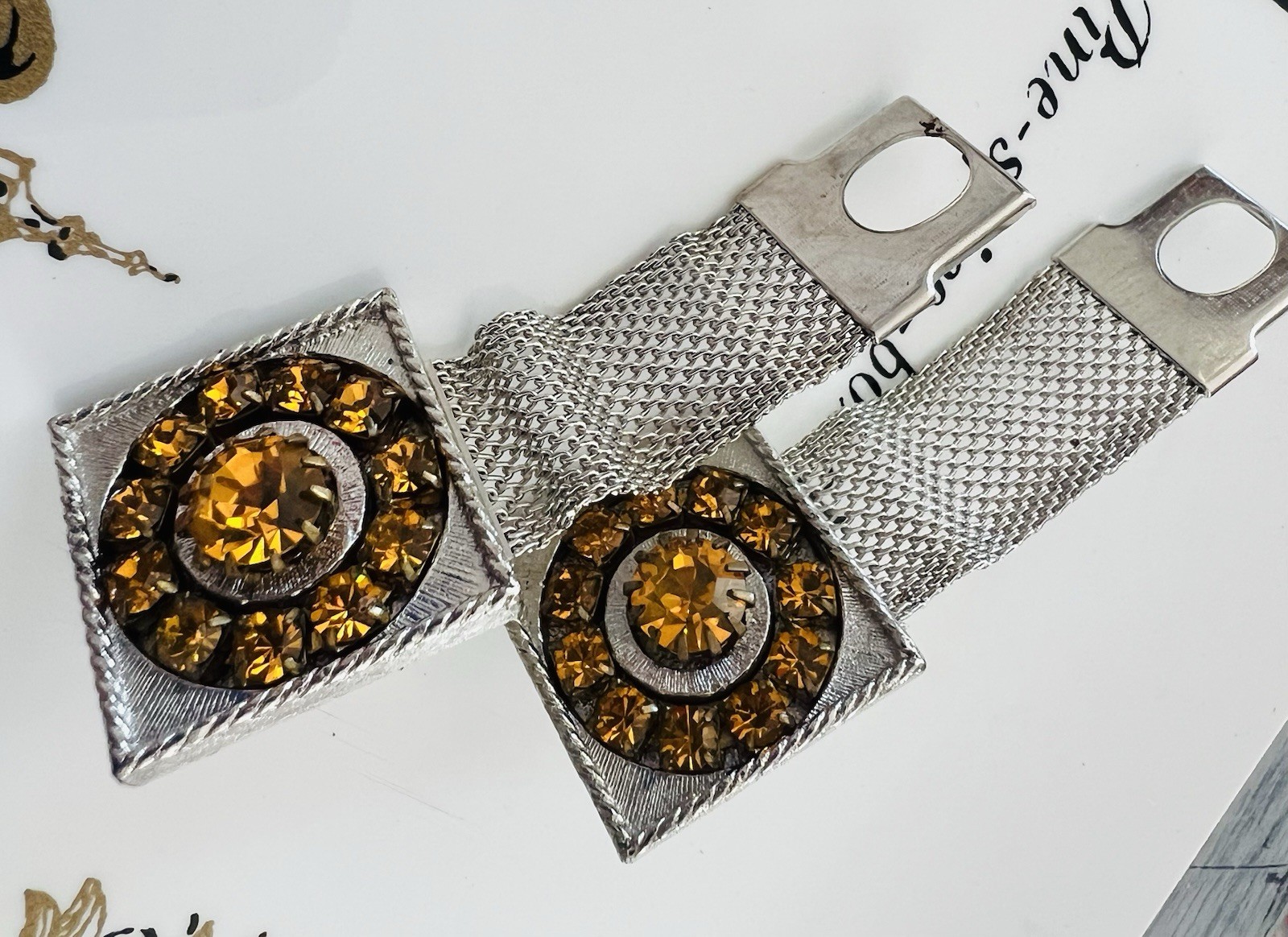Di Gino Designer High End Retro 40’s Rhinestones Cufflinks