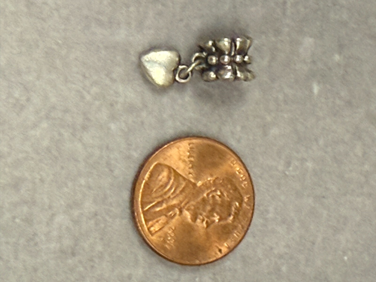 Vintage Reflections Heart Dangle Bead Sterling Silver Classic Charm Pendant 3255