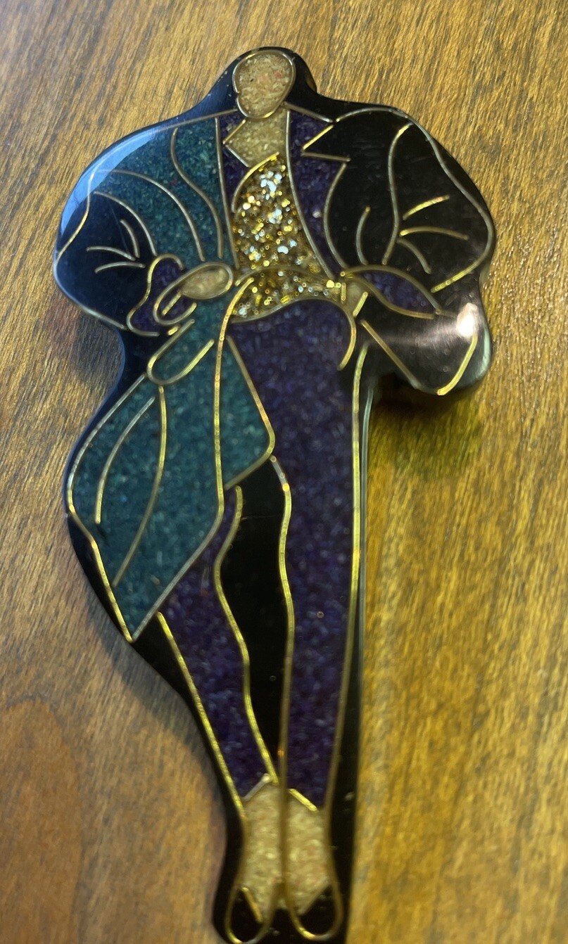 Vintage 80’s Style Acrylic Brooch Modern Vogue Style Person