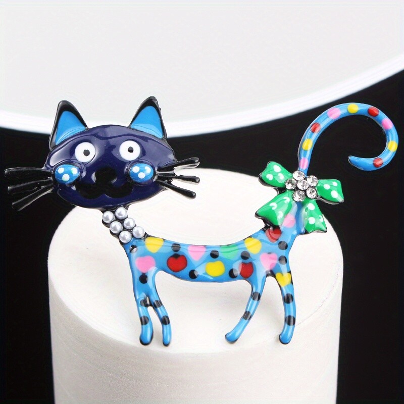 Fashion Dripping Niche Design Sense Cartoon Cat Brooch Women Men Jewelry Gift