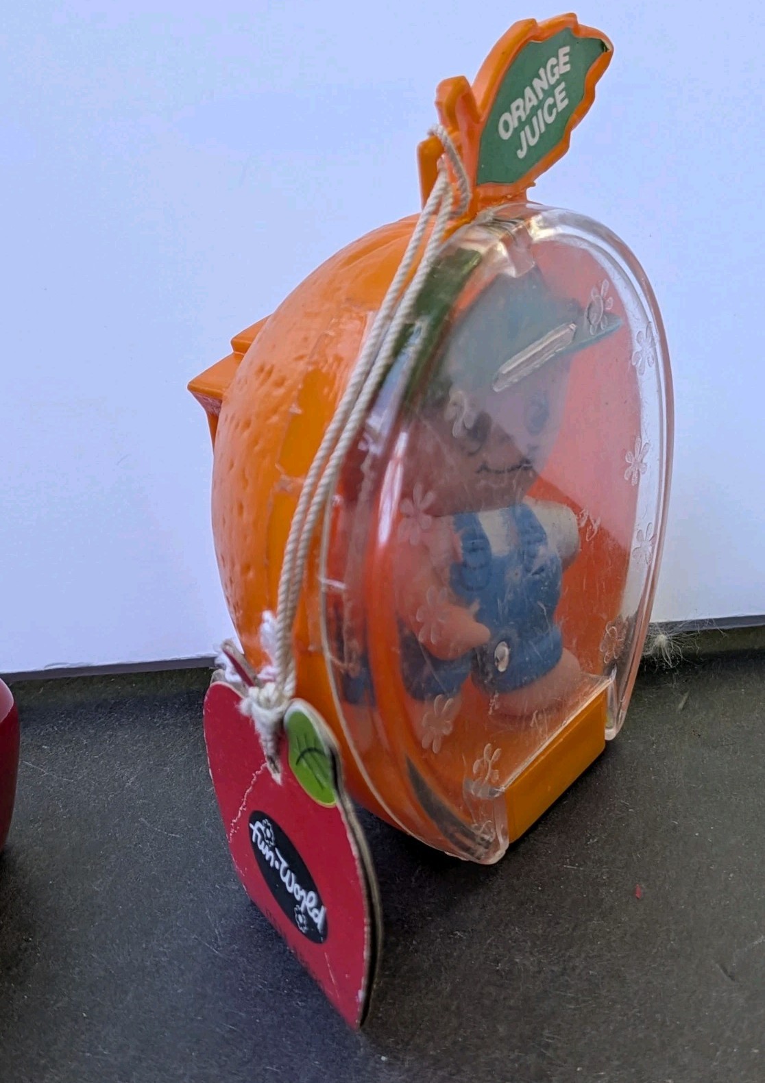Vintage Fun World Hang Ups ORANGE JUICE Locket Boy Pendant Necklace