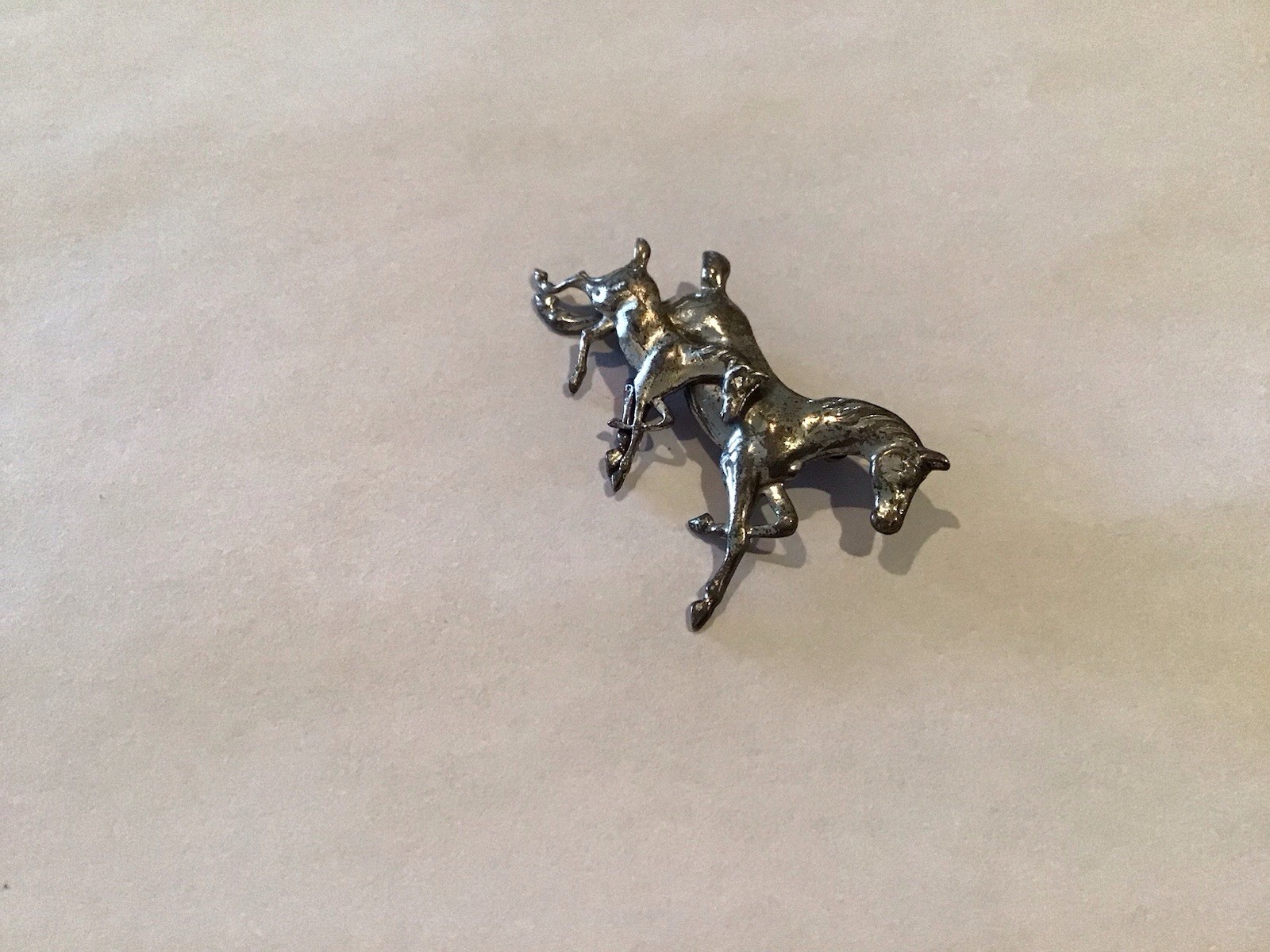 Sterling Silver Running Horse And Colt 1 1/2” Pin