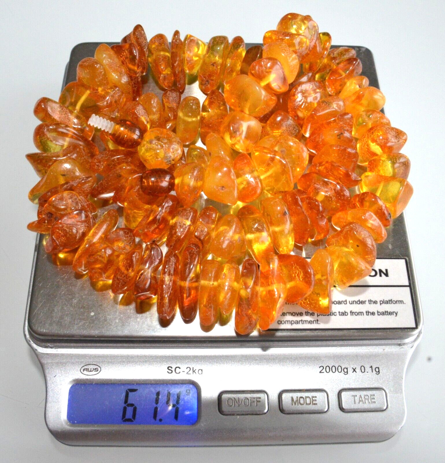 61gr RUSSIAN SOVIET BALTIC AMBER BEAD NECKLACE 琥珀 BRACELET STONE PENDANT EARRING