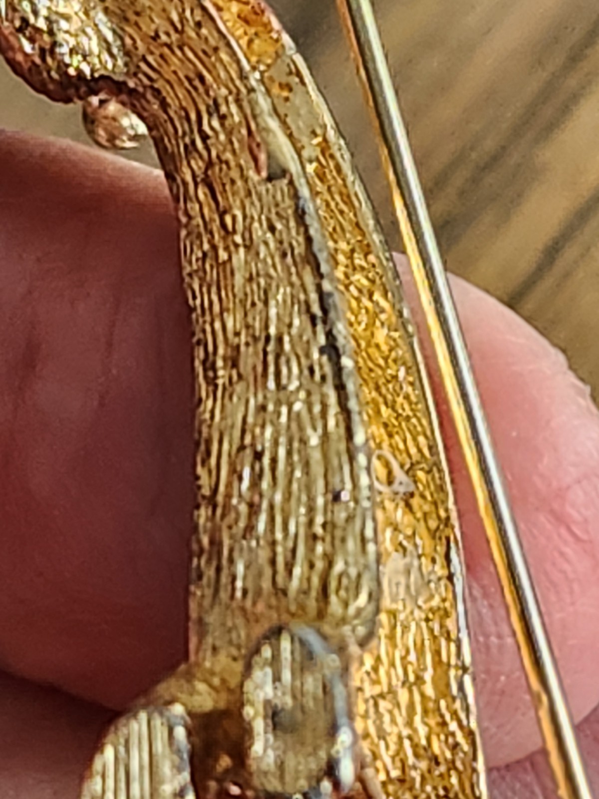 Vtg Rare CINER Dachshund Pin, Gold Plate (?See description below) W/ Rhinestones
