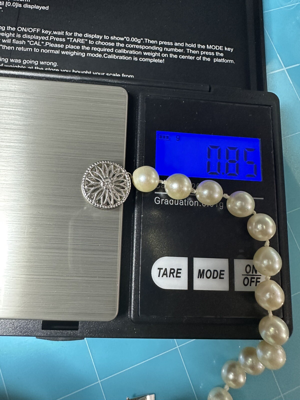 VTG Genuine Cultured 7mm Pearl Necklace W Signed 14K Gold Clasp 17.5” 27.39g