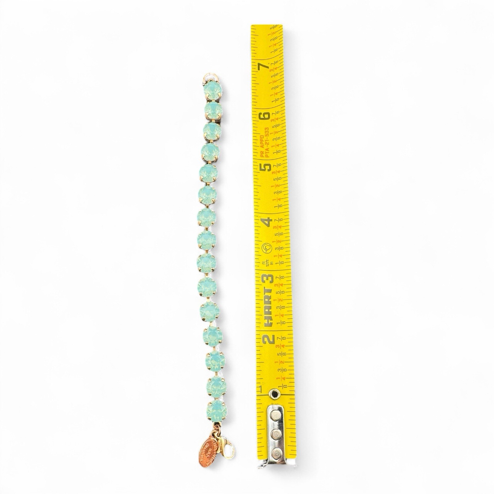 “Blue Water Creations” Gold Tone & Pacific Opal Austrian Crystal Tennis Bracelet