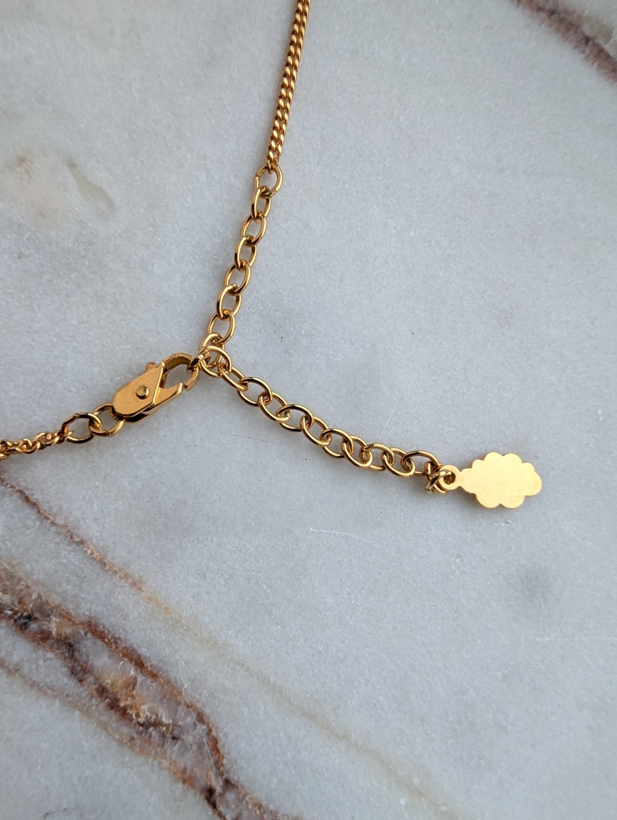 Vintage Courrèges Gold-Plated Circular “AC” Logo Pendant Necklace