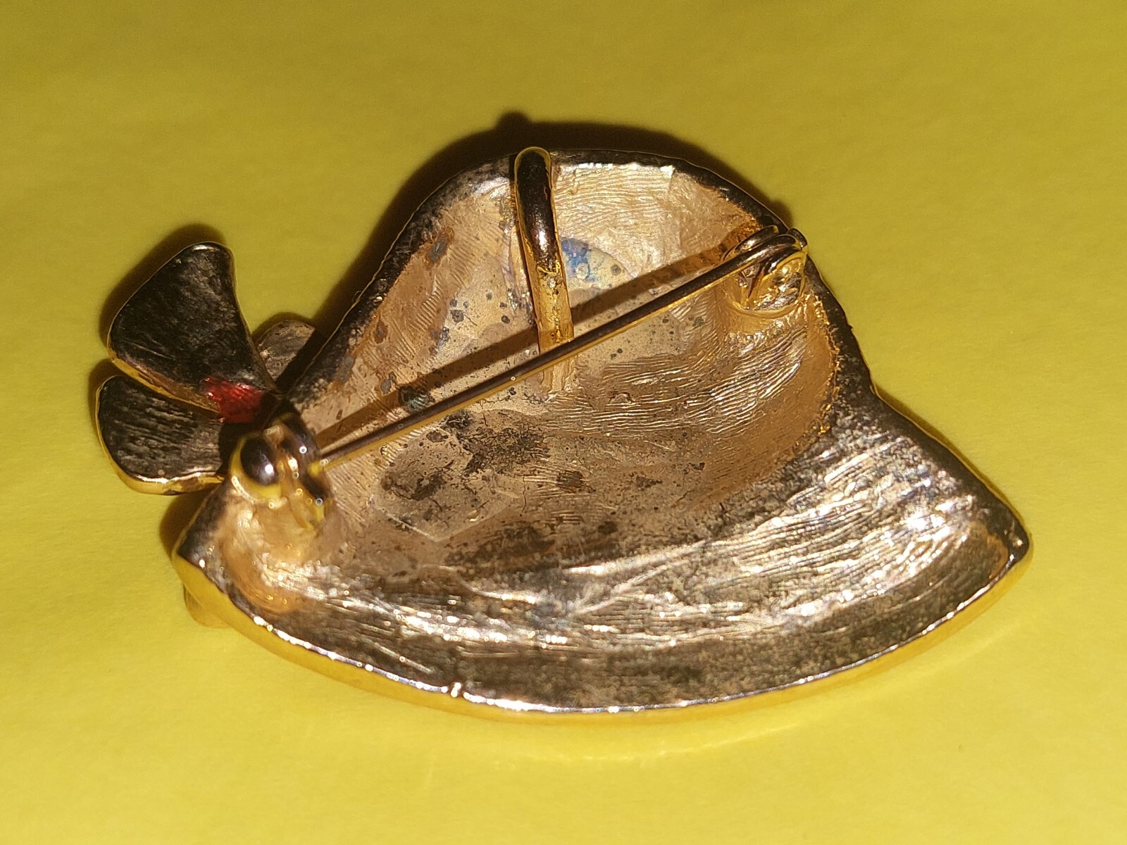 Red Jeweled Hat Brooch