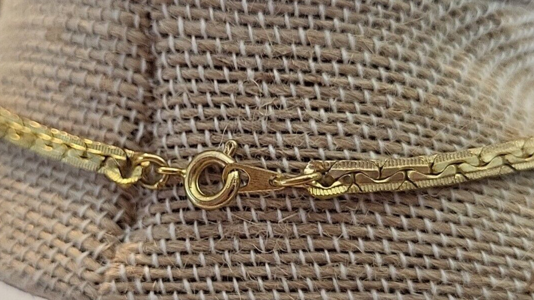ESTATE GOLD PLATED FANCY FLAT LINK – LONG CHAIN NECKLACE – VINTAGE 30″ LONG