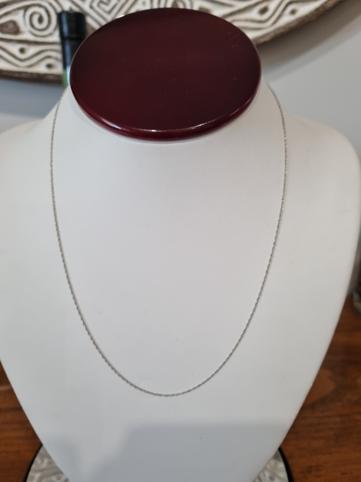 Vintage 10k White Gold Chain Necklace USA made See Video .57gm 46.5cms 18.25inc