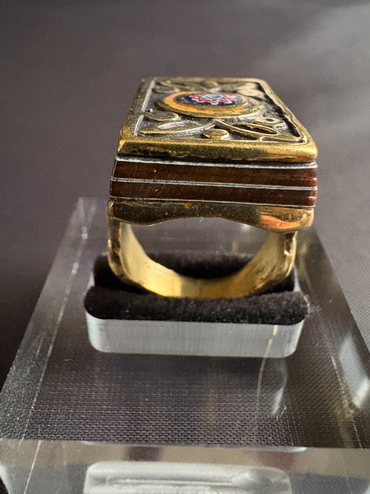 Moroccan Tuareg Brass Ring Large Berber Sahara Handmade Ring Size 9.5 US