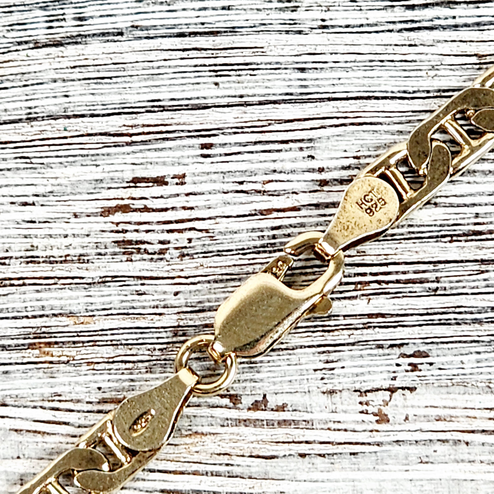 ANCHOR MARINER STERLING SILVER 925 CHAIN LINK NECKLACE 17.75″ GOLD PLATED
