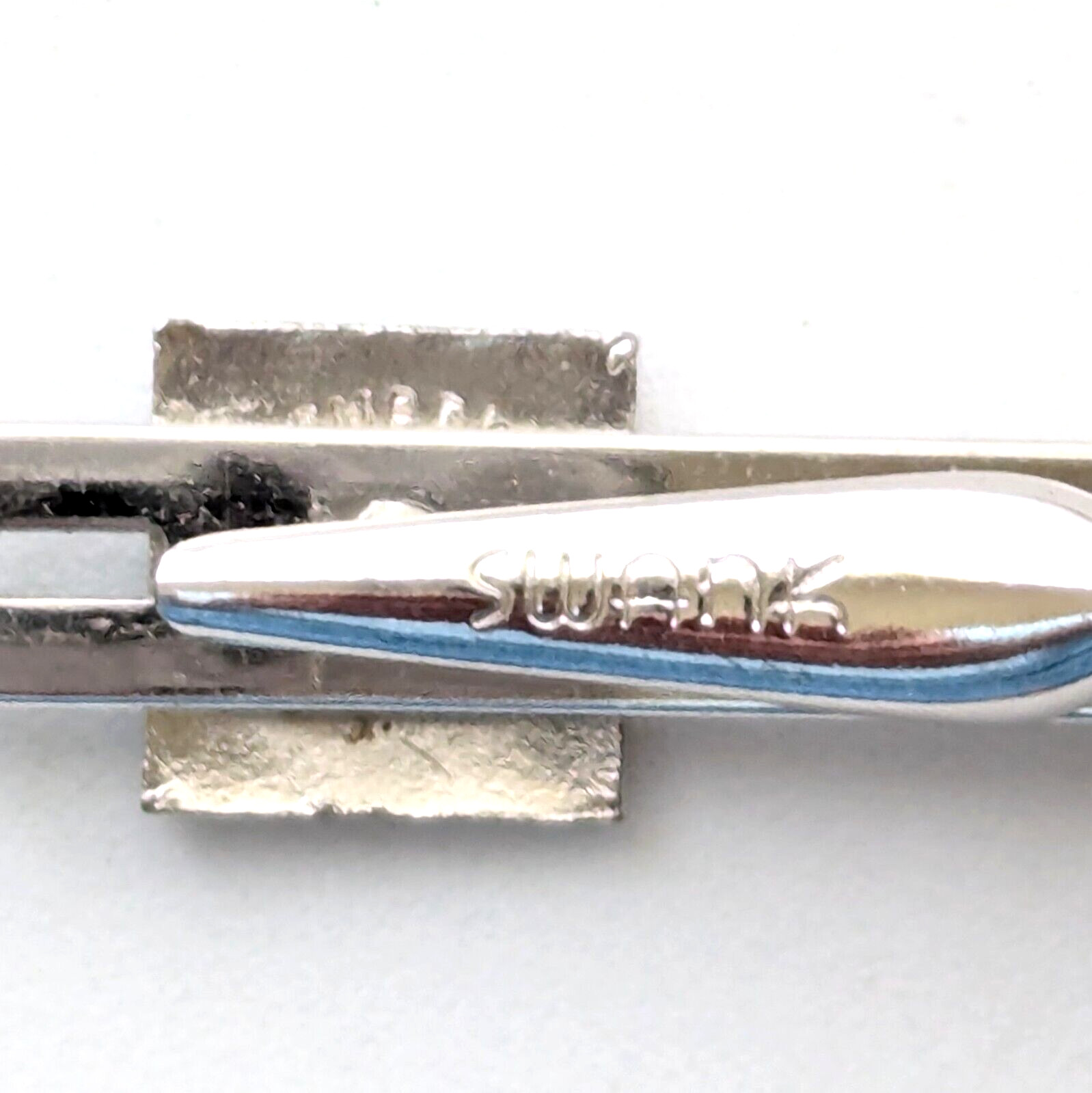 Swank L Initial Tie Clip Signed Mid Century Men’s Suit Formal Accessories