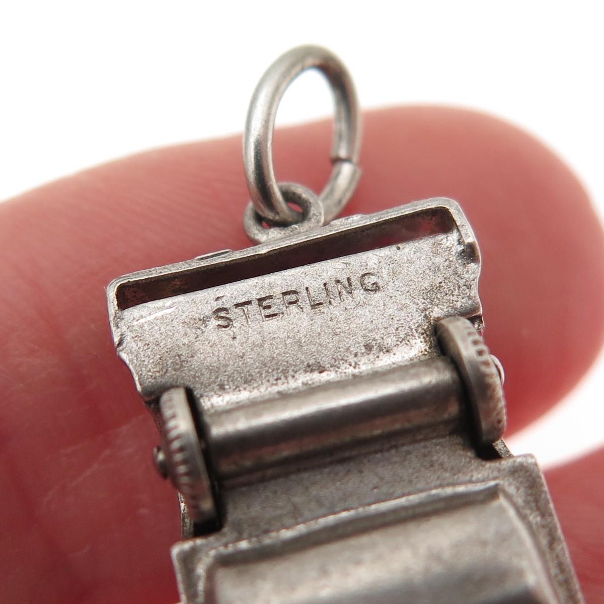 925 Sterling Silver Vintage Enamel Convertible Car Movable 3D Charm Pendant