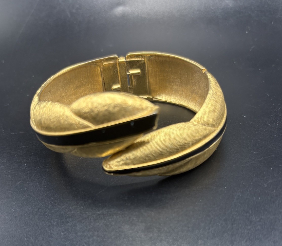 Vintage Monet Gold Tone Bracelet Bangle Lot Of 3 Clamper Bar Link Safety Chain