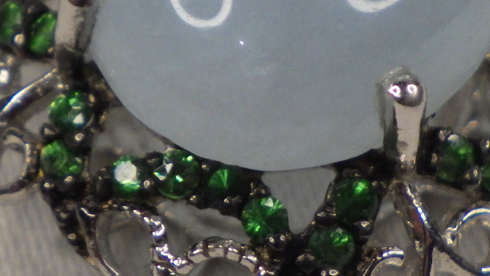 Vintage Sterling Silver 925 Necklace Pendant Beryl Basket Emerald Wreath FP