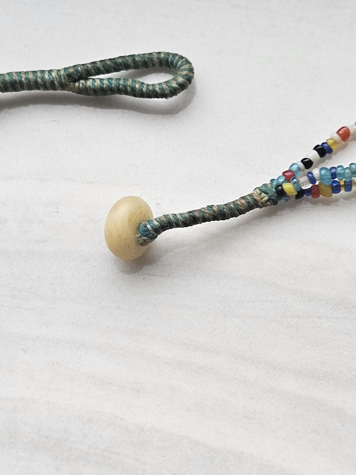 Beautiful Vintage Tribal Bead Cut Shell Bohemian Necklace