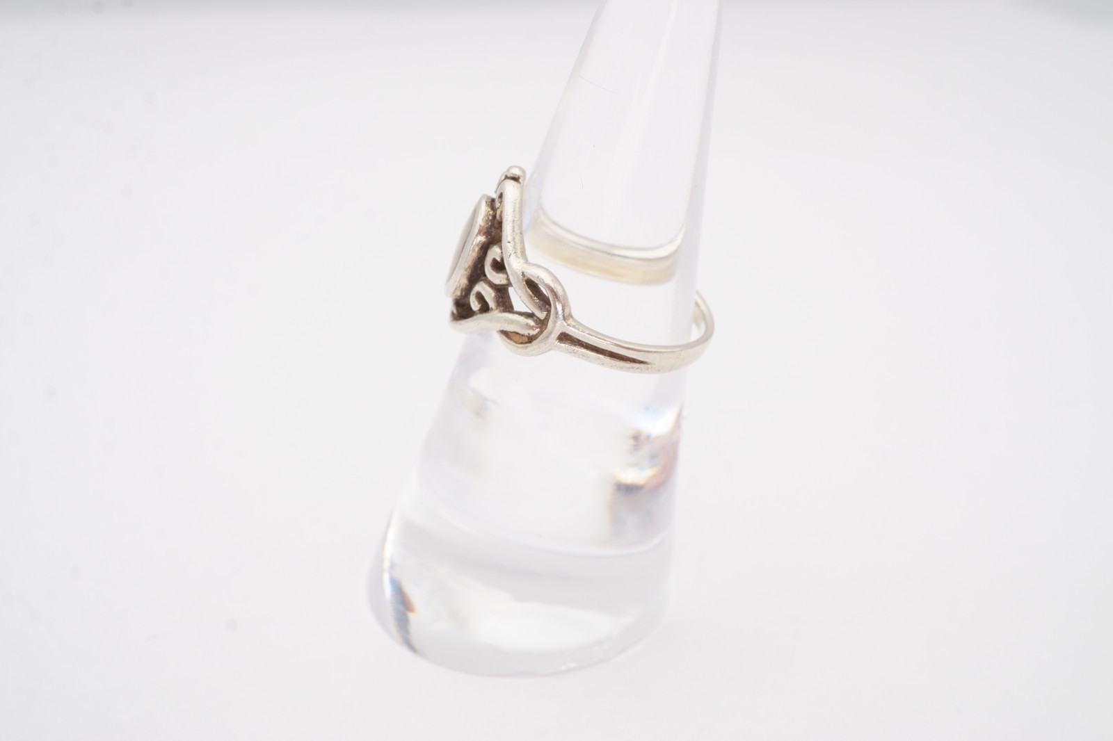 Vintage Sterling Silver 925 White Stone Ring Size 5.5 Marsala N6