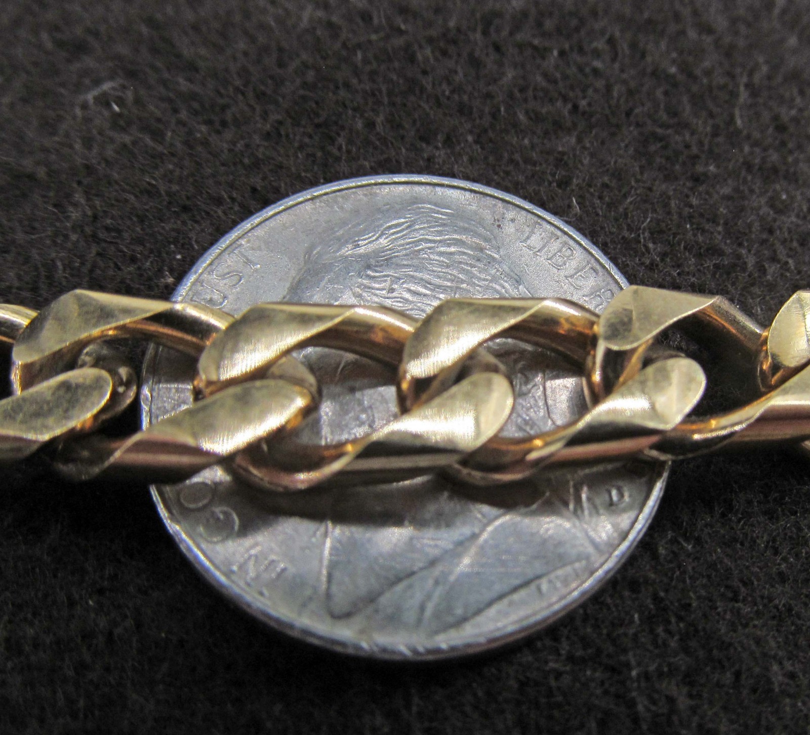EHI MARKED “22KGF” FLAT CURB LINK BRACELET MARKED “KK” KARAT KLAD? & “N” NIPPON?