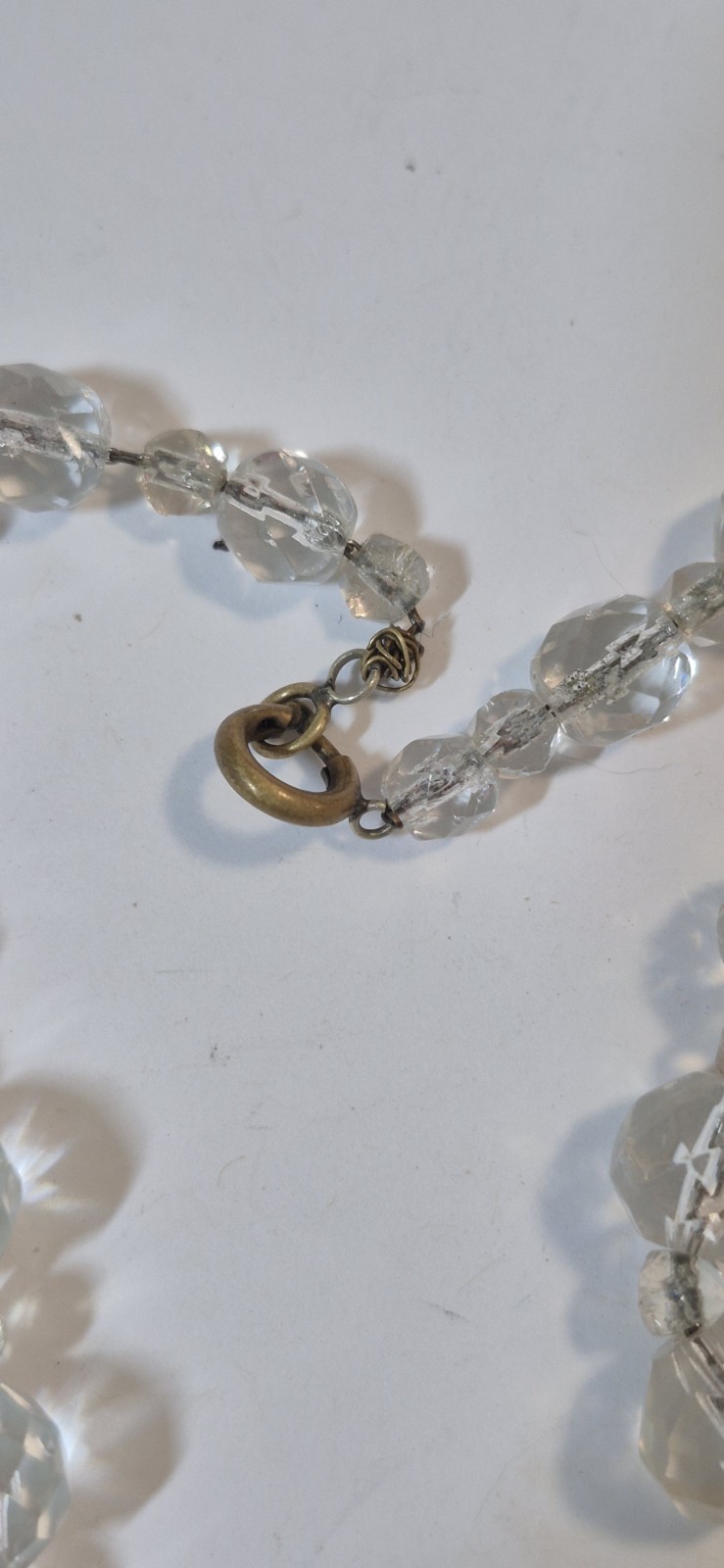 Unbranded Vintage Rock Crystal Graduated (4-14mm) Bead Necklace 16″ Length
