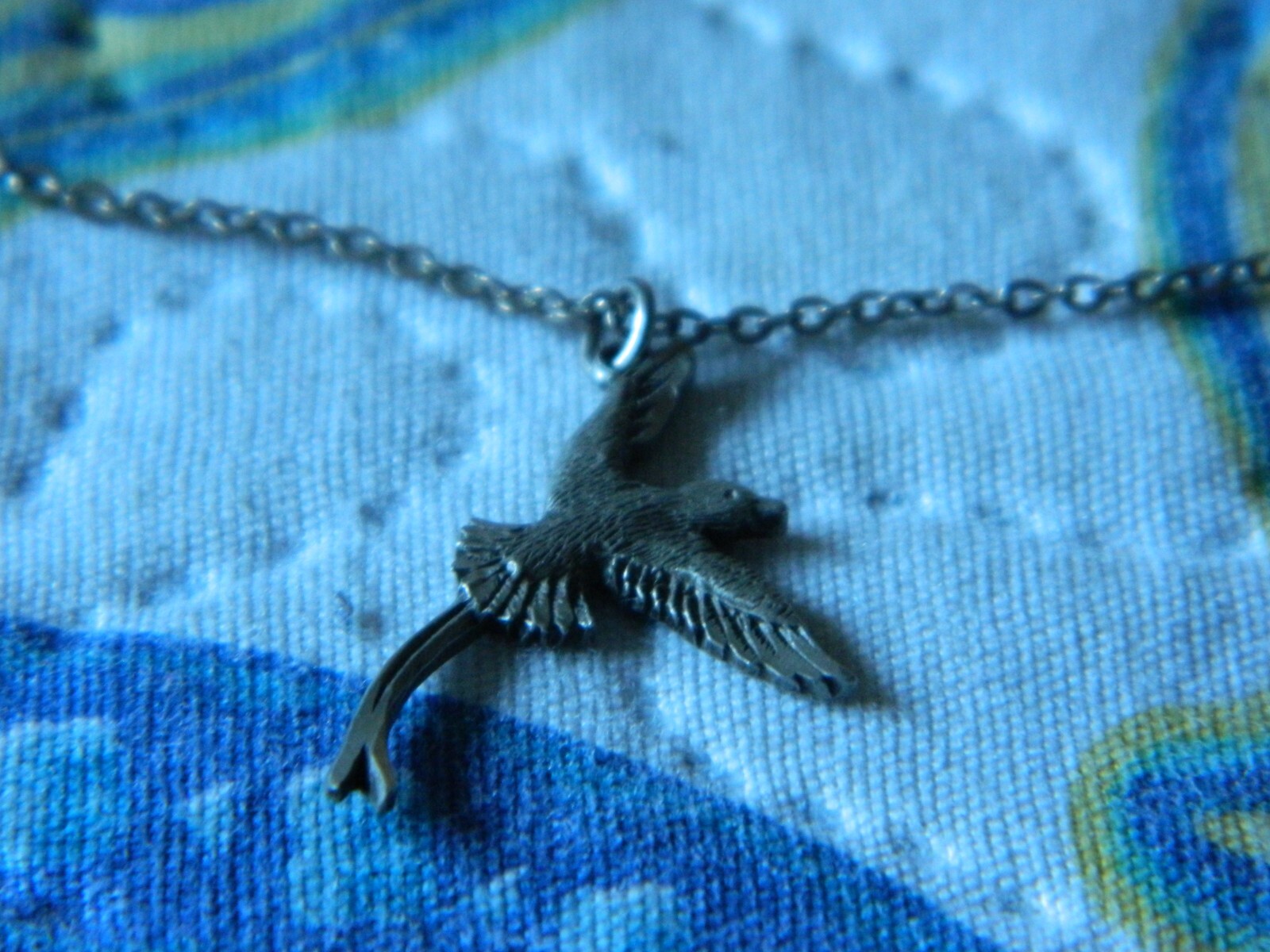 Vintage Bermuda Long Tail Fine Pewter Bird Pendant with Chain