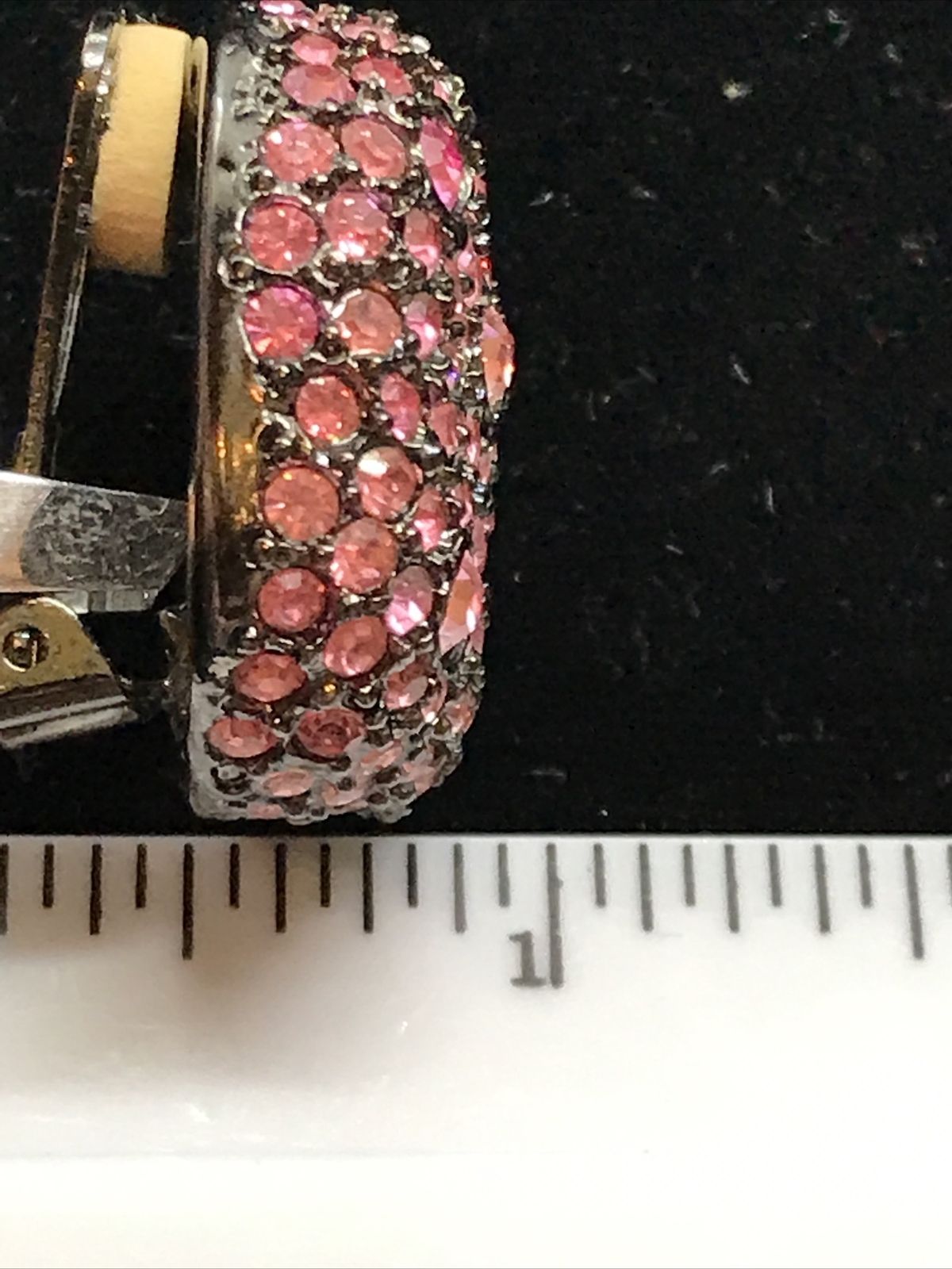 Vintage Kenneth Jay Lane Couture Pink Pave Rhinestone Gunmetal Earrings