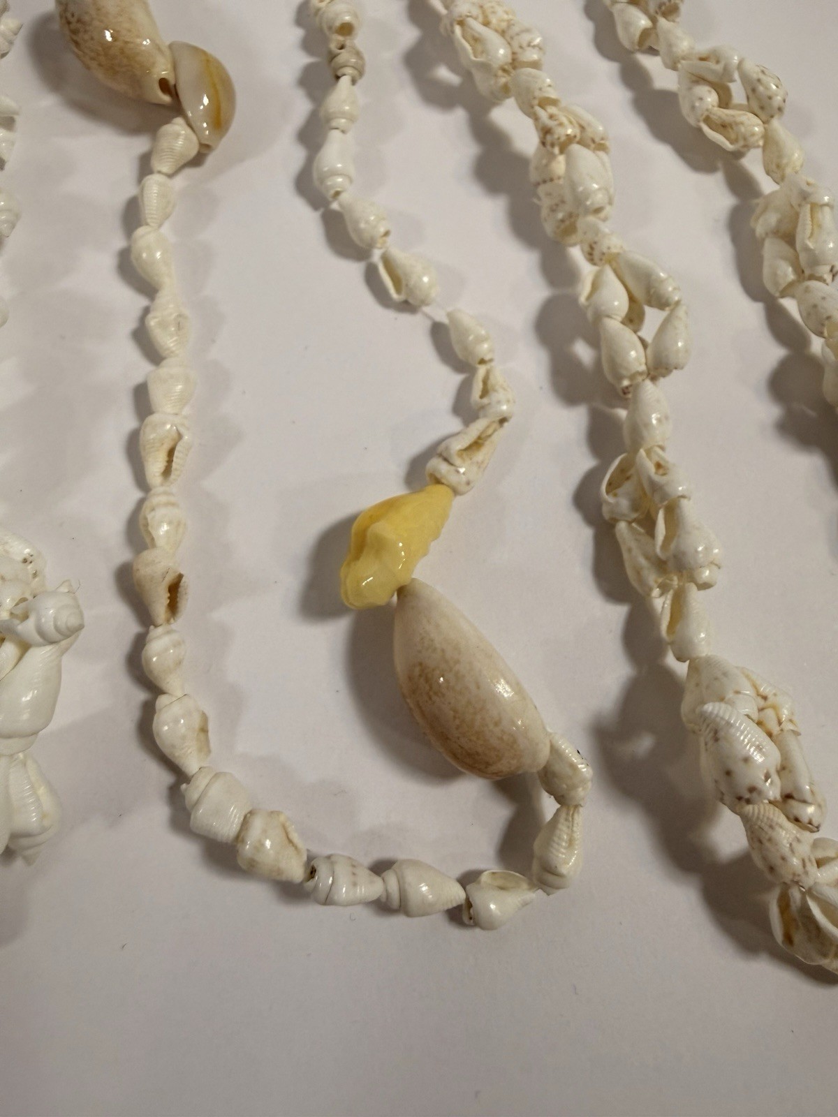 Vintage Shell Necklace Lot Hawaiian Cowrie Surfer Boho Beach Jewelry 16 Pc